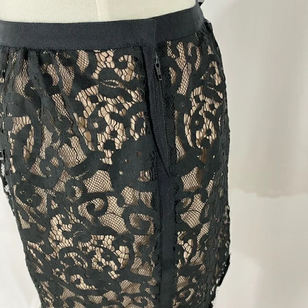Loft Black  Lace Mini Skirt